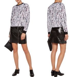 Carven women’s cropped printed stretch-neoprene pullover sweatshirt size small S